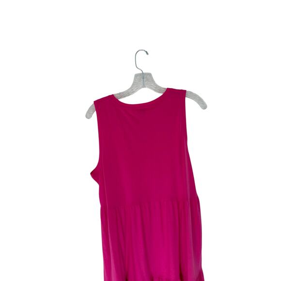 J.Crew Sleeveless Knit Tiered Mini Dress Pink Soft Girl Basic Casual Size XS - Picture 7 of 9